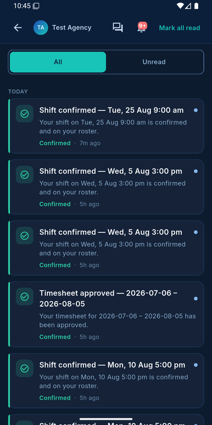 Notifications that matter — Ausvanta worker app