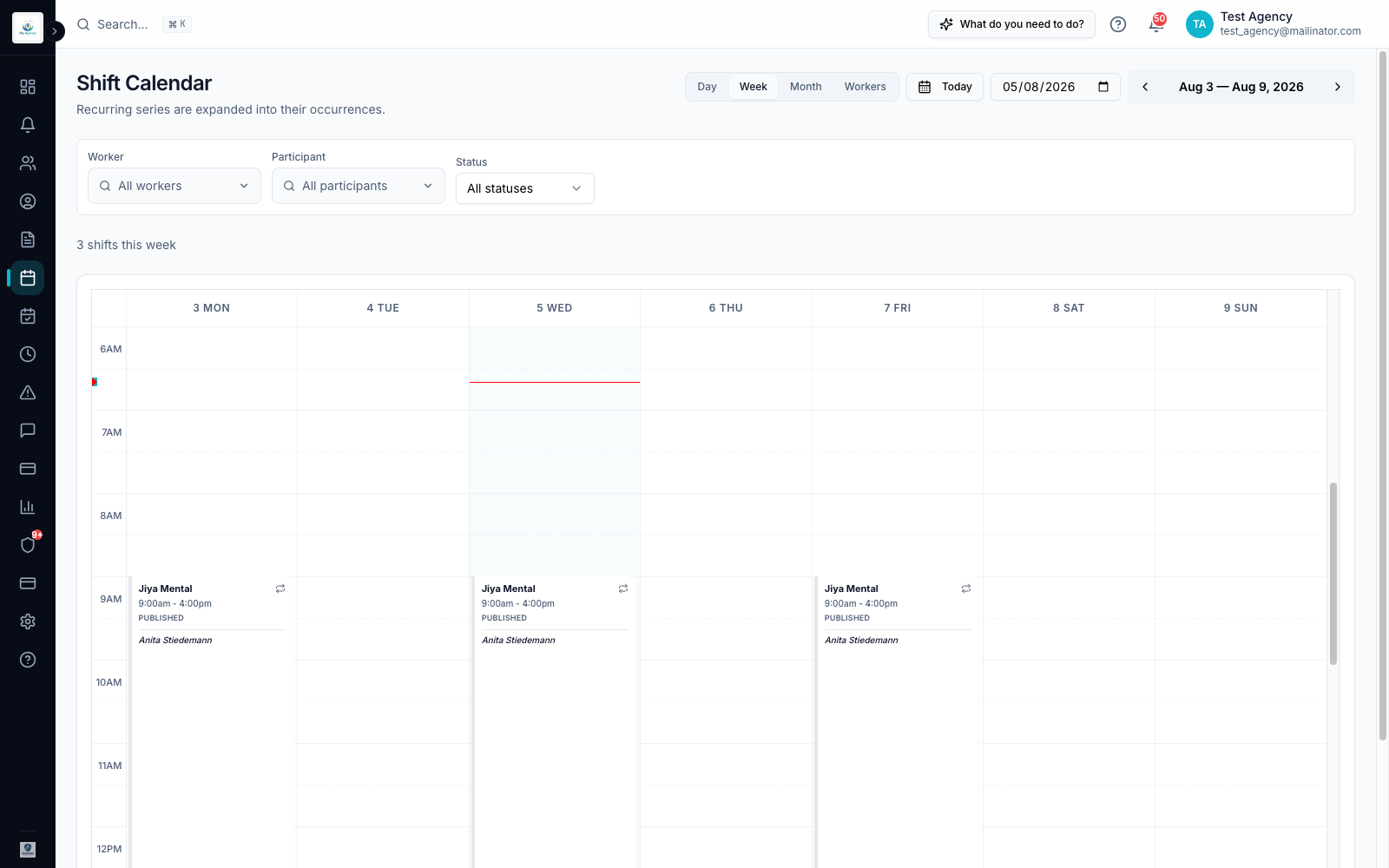 List & Calendar Views — Ausvanta screenshot